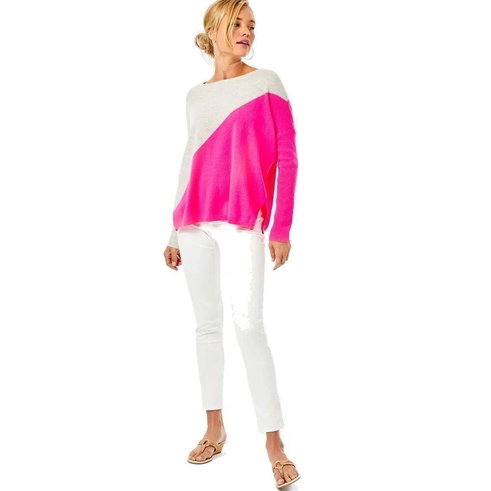 Lilly Pulitzer Napa Sweater 100% Cashmere V Neck Pullover XS $228.00 - Picture 2 of 8